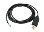 USB 2.0 Kabel 180 cm Typ A zu RS485 4 Pin Pigtail Draht in Schwarz | System-S