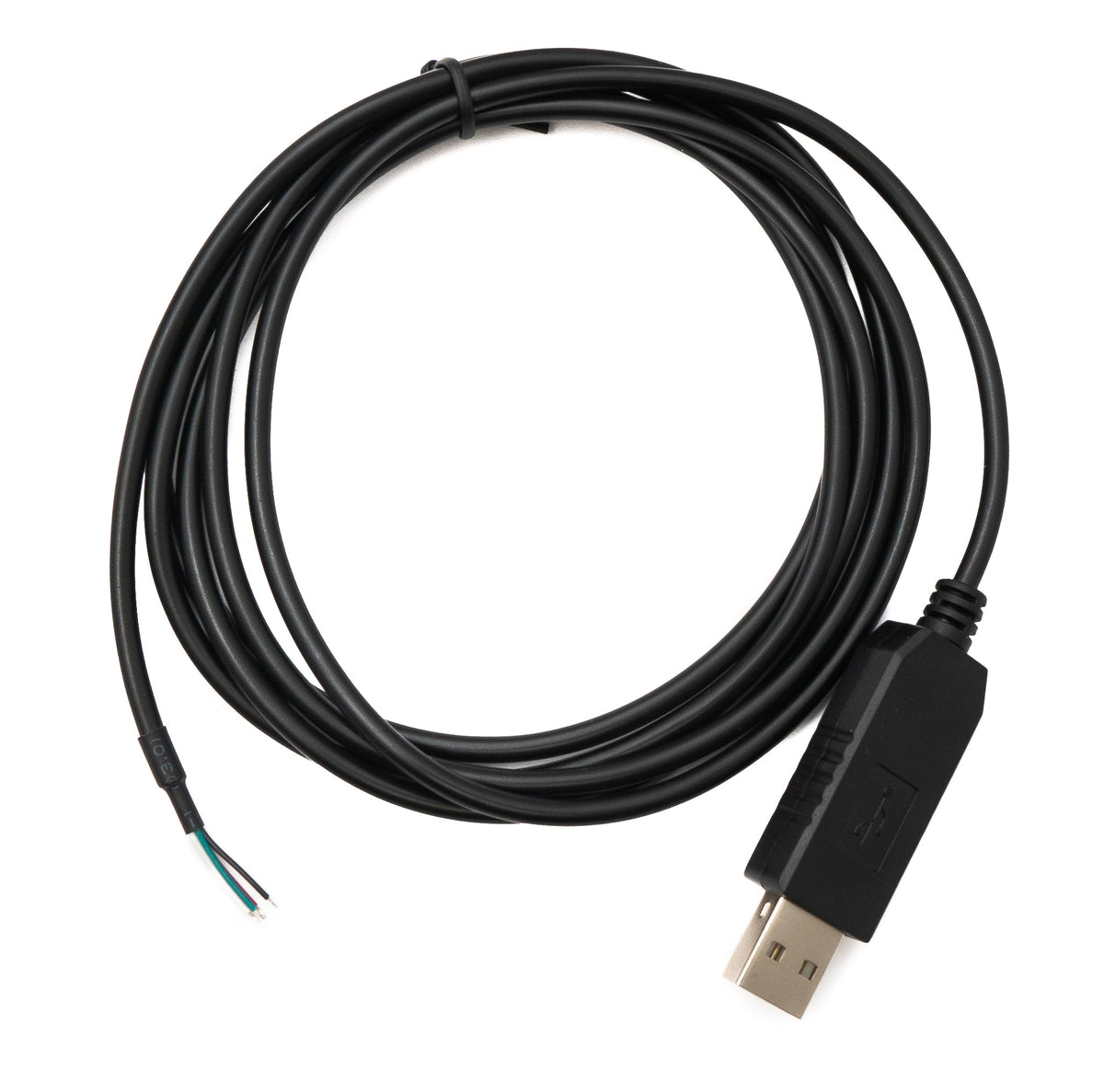 USB 2.0 Kabel 180 cm Typ A zu RS485 4 Pin Pigtail Draht in Schwarz | System-S