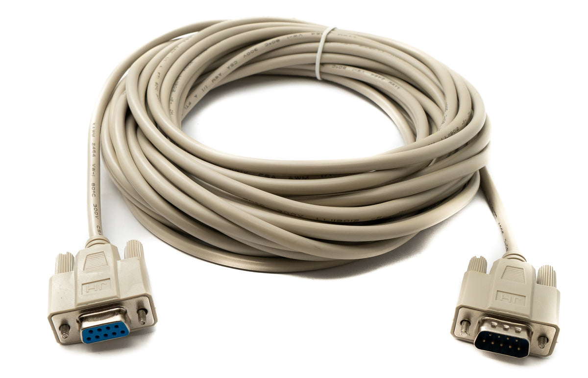 D Sub Kabel 10 m 9 Pin Stecker zu Buchse RS232 DB9 in Grau | System-S