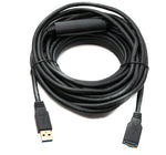 USB 3.0 Kabel 10 m Typ C Stecker zu Buchse 5 Gbit/s in Schwarz | System-S