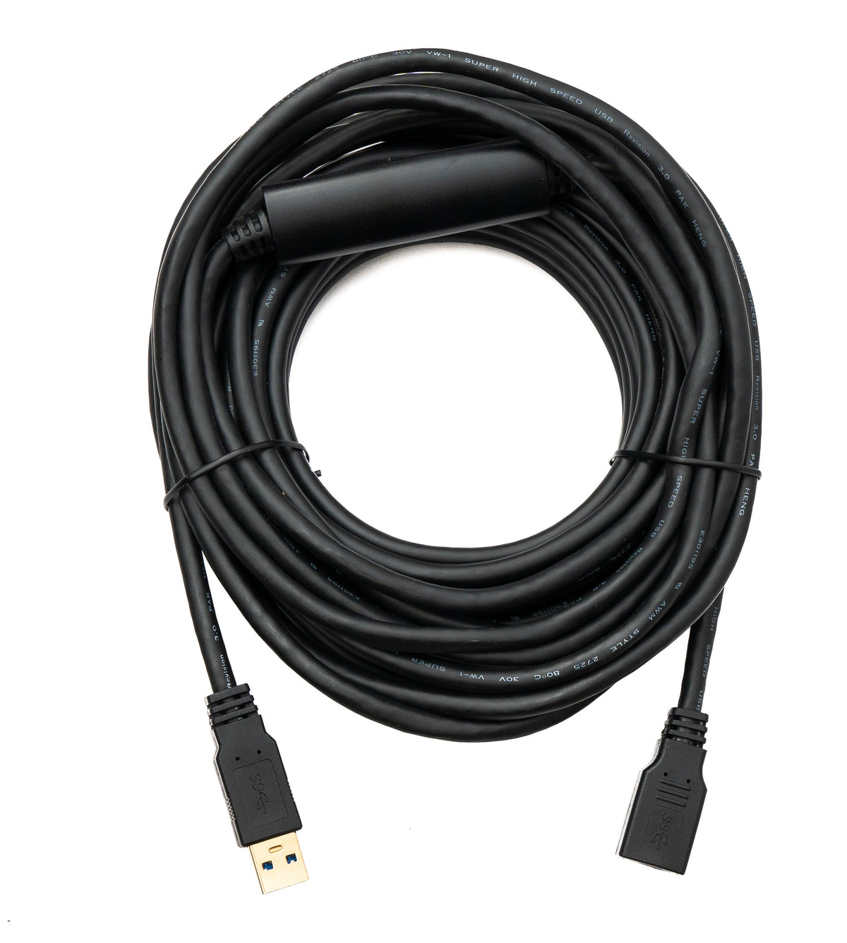 USB 3.0 Kabel 10 m Typ C Stecker zu Buchse 5 Gbit/s in Schwarz | System-S
