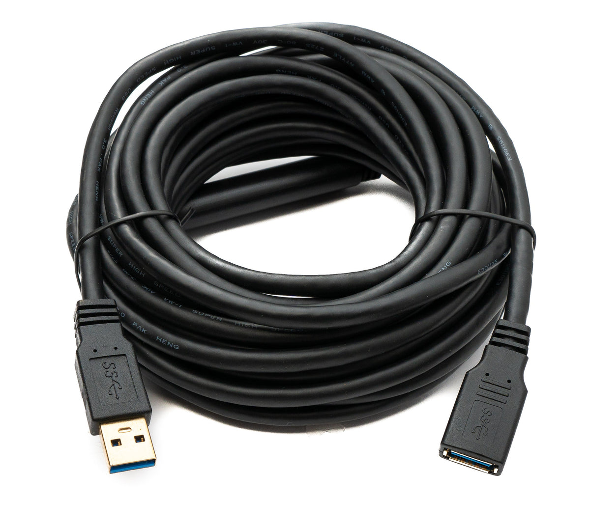 USB 3.0 Kabel 8 m Typ C Stecker zu Buchse 5 Gbit/s in Schwarz | System-S