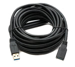 USB 3.0 Kabel 8 m Typ C Stecker zu Buchse 5 Gbit/s in Schwarz | System-S