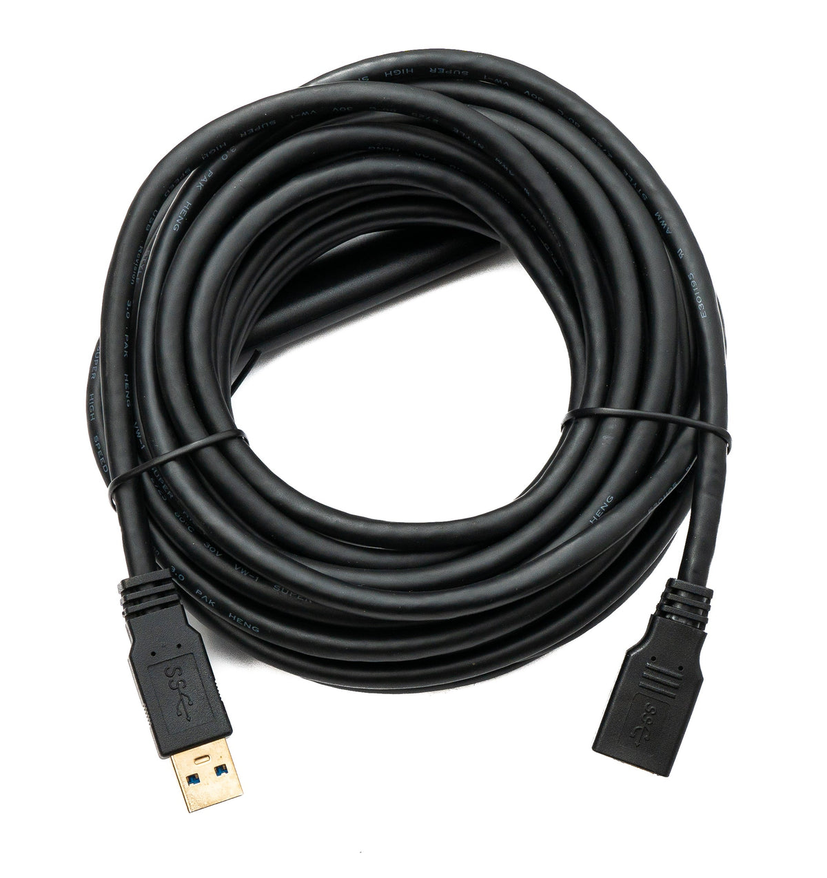USB 3.0 Kabel 8 m Typ C Stecker zu Buchse 5 Gbit/s in Schwarz | System-S