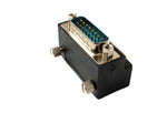 DB15 Adapter DSUB 15 Pin Stecker zu Buchse 90° Winkel Schraube Kabel in Schwarz | System-S