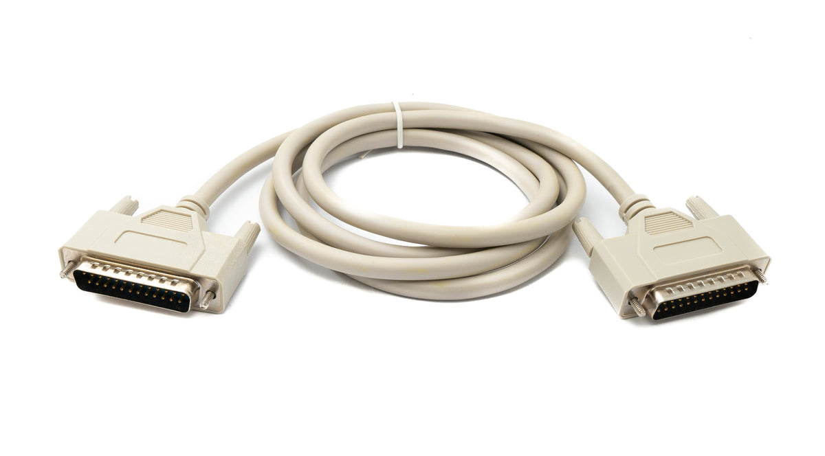 D Sub Kabel 150 cm 25 Pin Stecker zu Stecker RS530 in Grau | System-S