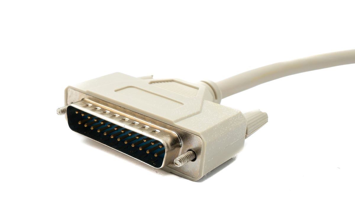 D Sub Kabel 150 cm 25 Pin Stecker zu Stecker RS530 in Grau | System-S