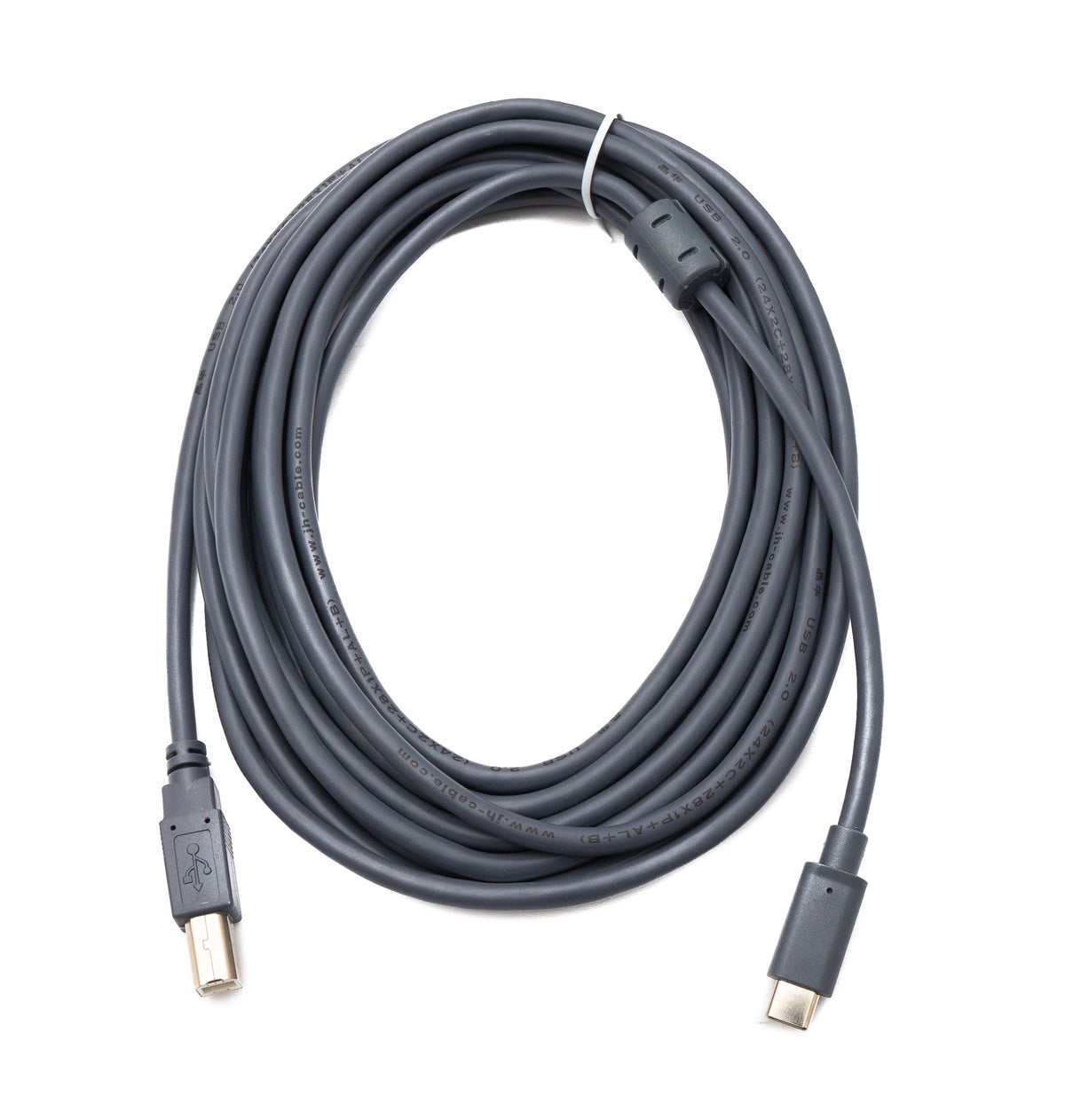 USB 3.1 Typ C Kabel 5 m Stecker zu 2.0 Typ B Stecker in Grau | System-S