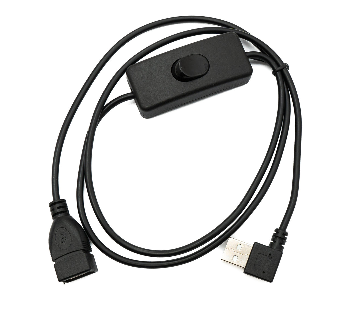 USB 2.0 Kabel 100 cm Typ A Stecker zu Buchse Schalter Winkel Left Angled | System-S
