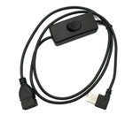 USB 2.0 Kabel 100 cm Typ A Stecker zu Buchse Schalter Winkel Left Angled | System-S