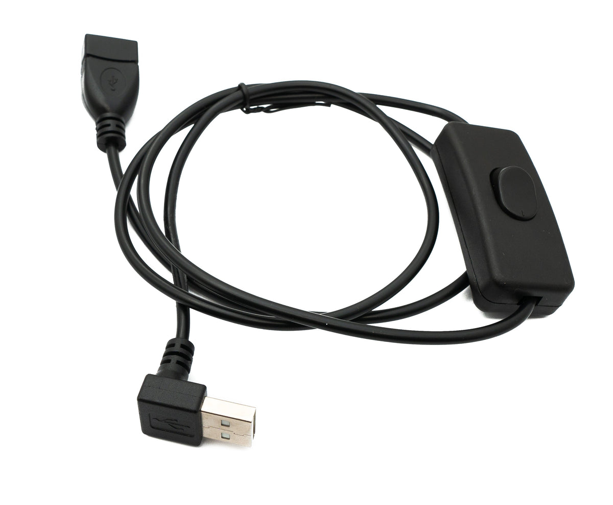 USB 2.0 Kabel 100 cm Typ A Stecker zu Buchse Schalter Winkel Up Angled | System-S
