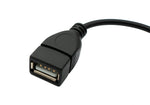 USB 2.0 Kabel 20 cm Typ A Stecker zu Buchse Schalter in Schwarz | System-S