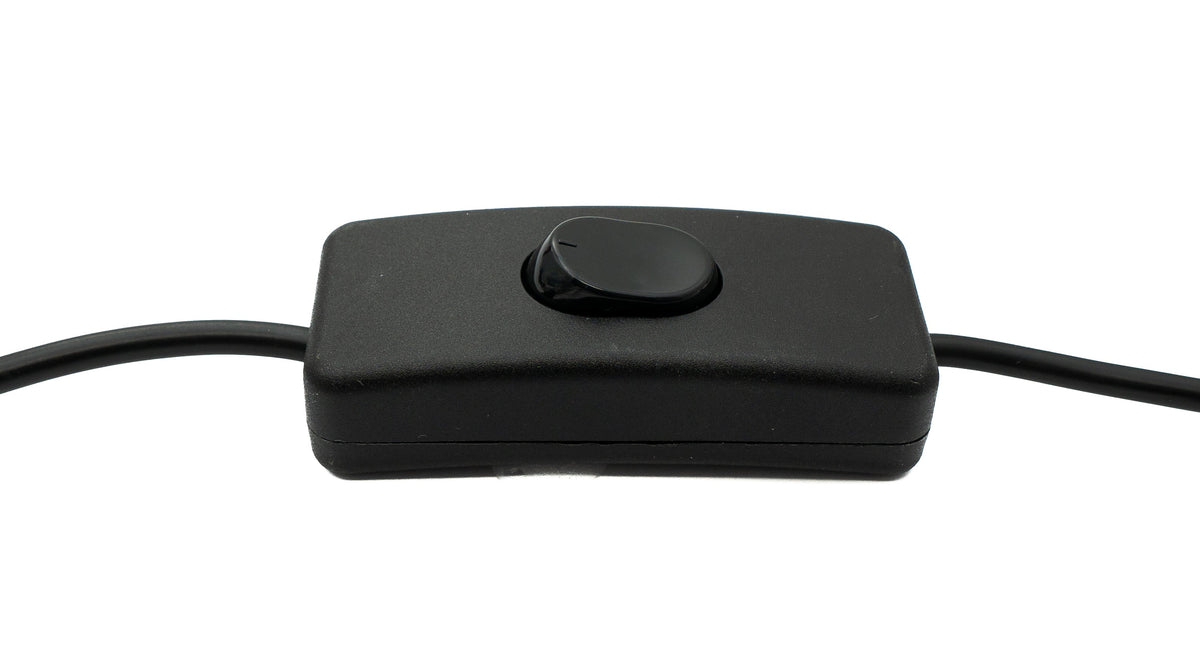 USB 2.0 Kabel 20 cm Typ A Stecker zu Buchse Schalter in Schwarz | System-S
