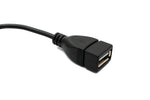 USB 2.0 Kabel 20 cm Typ A Stecker zu Buchse Schalter in Schwarz | System-S