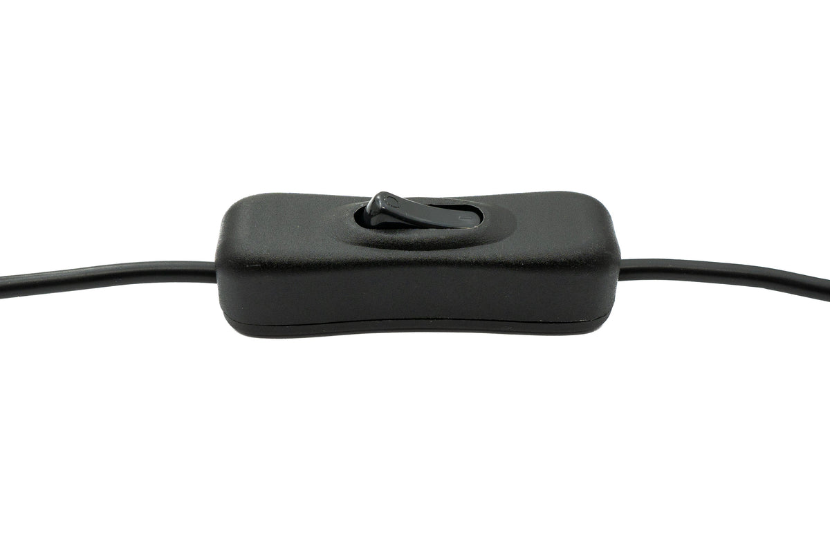 USB 2.0 Kabel 20 cm Typ A Stecker zu Buchse Schalter in Schwarz | System-S