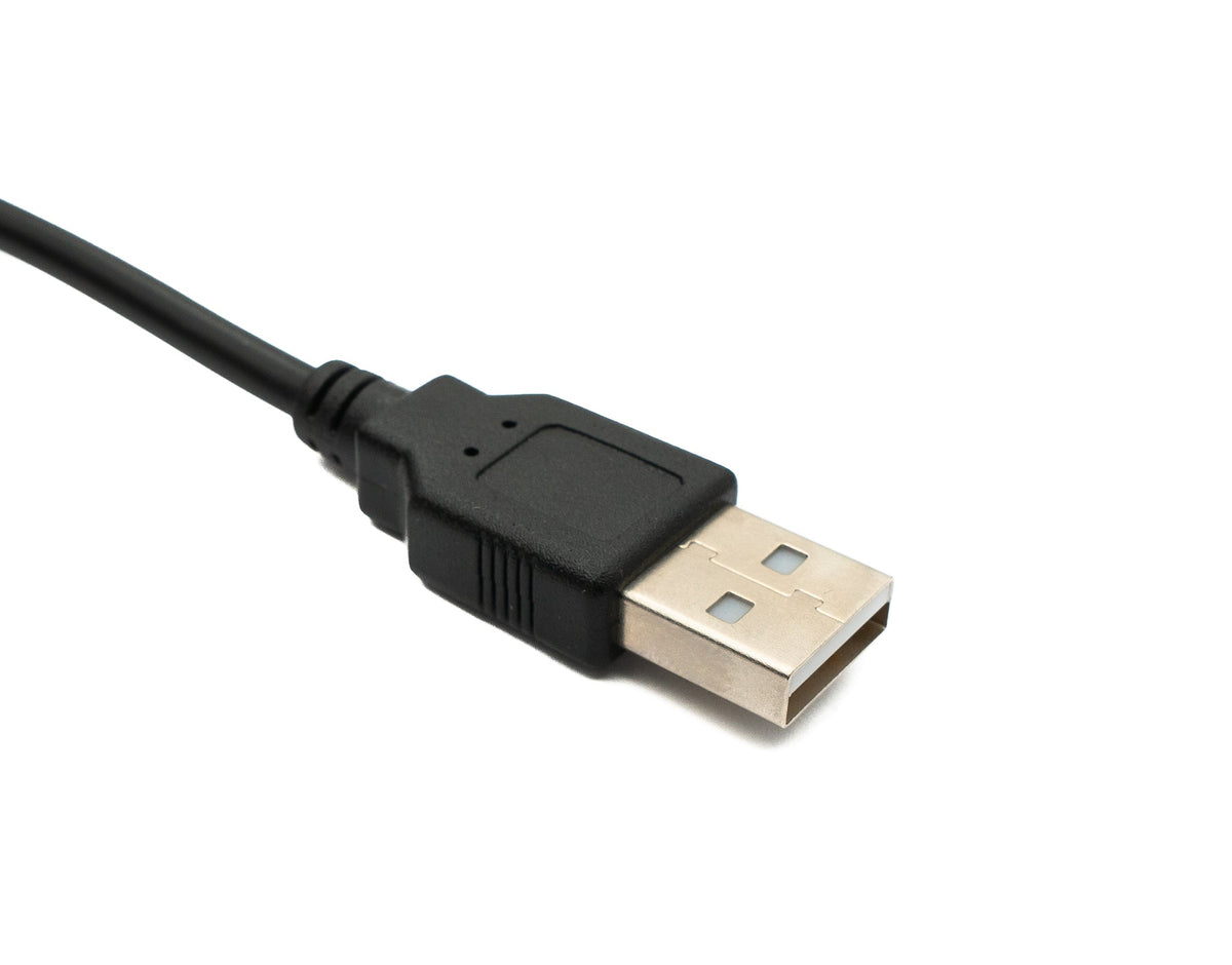 USB 2.0 Kabel 2 m Typ B Stecker zu A Stecker Schalter in Schwarz | System-S