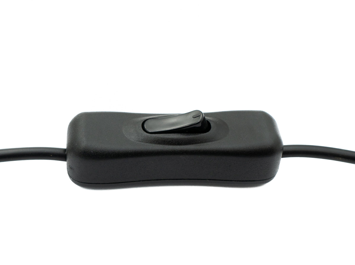 USB 2.0 Kabel 2 m Typ B Stecker zu A Stecker Schalter in Schwarz | System-S