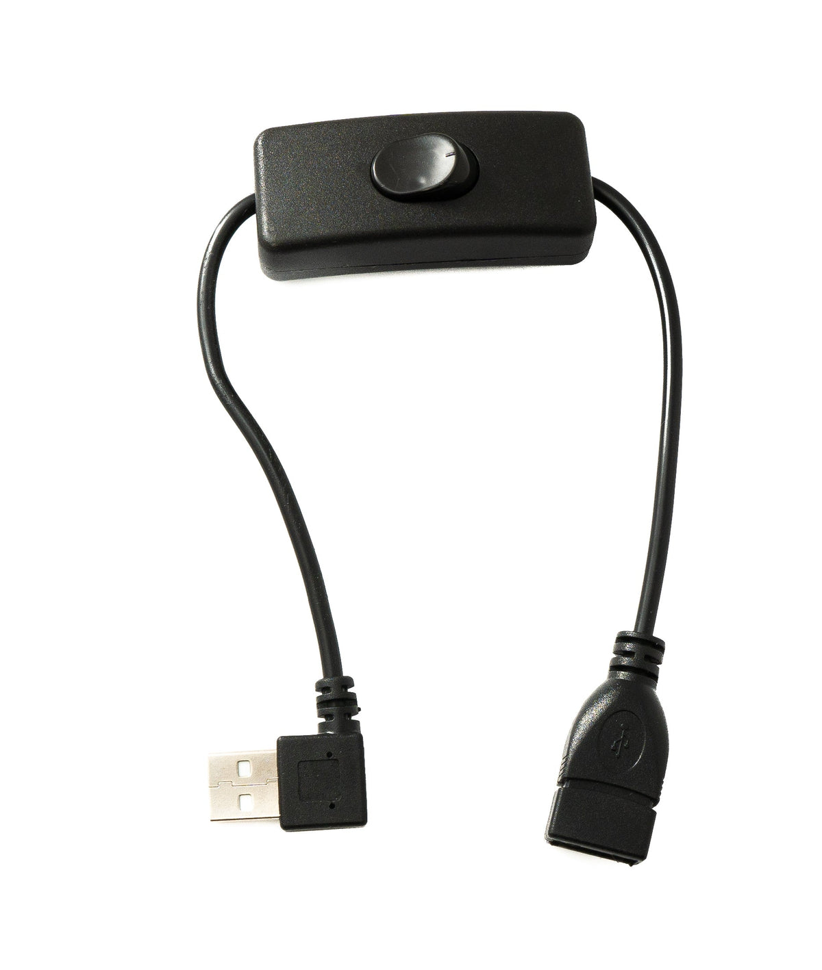 USB 2.0 Kabel 30 cm Typ A Stecker zu Buchse Schalter Winkel Left Angled | System-S
