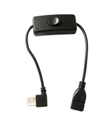 USB 2.0 Kabel 30 cm Typ A Stecker zu Buchse Schalter Winkel Left Angled | System-S