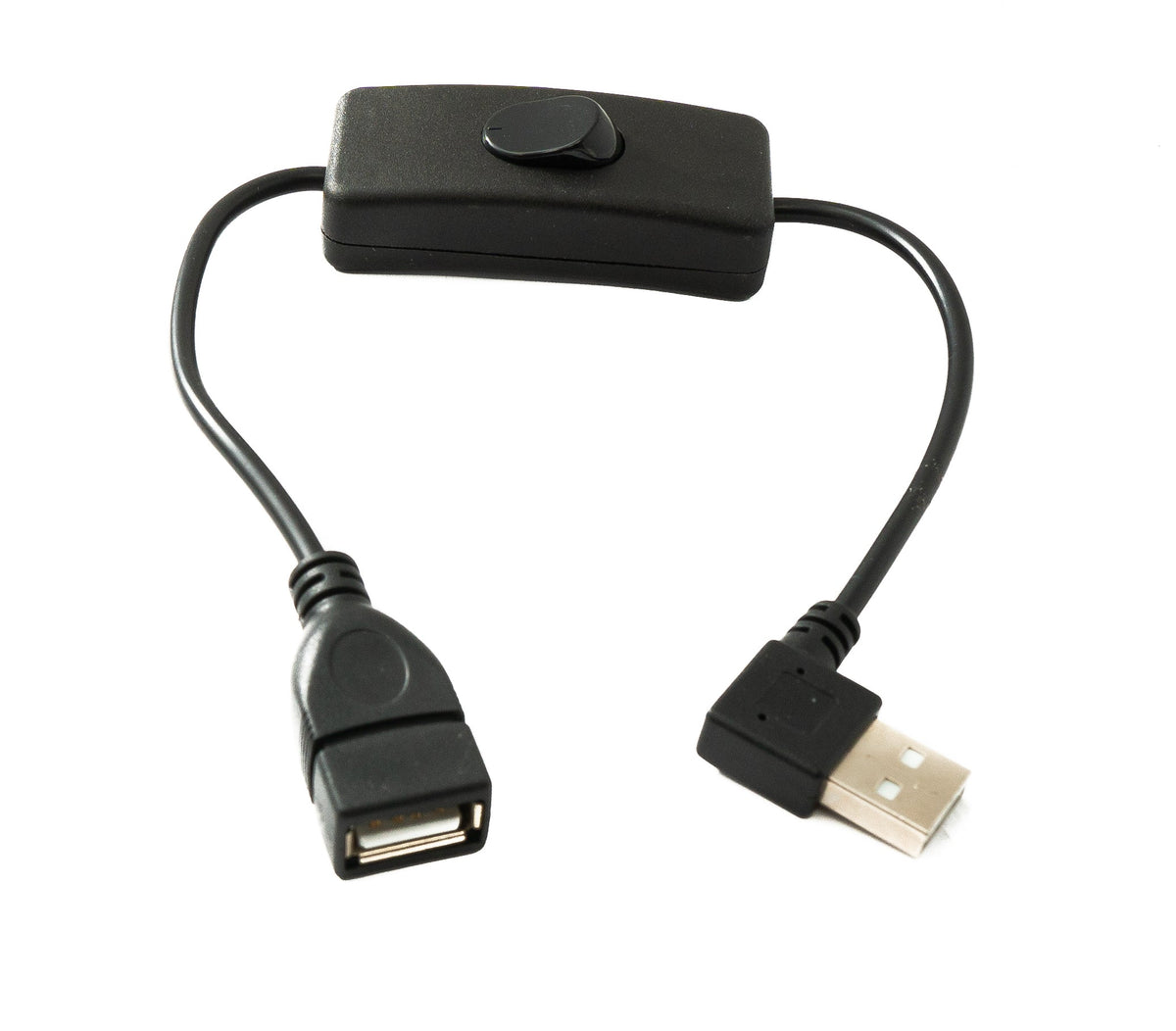 USB 2.0 Kabel 30 cm Typ A Stecker zu Buchse Schalter Winkel Right Angled | System-S