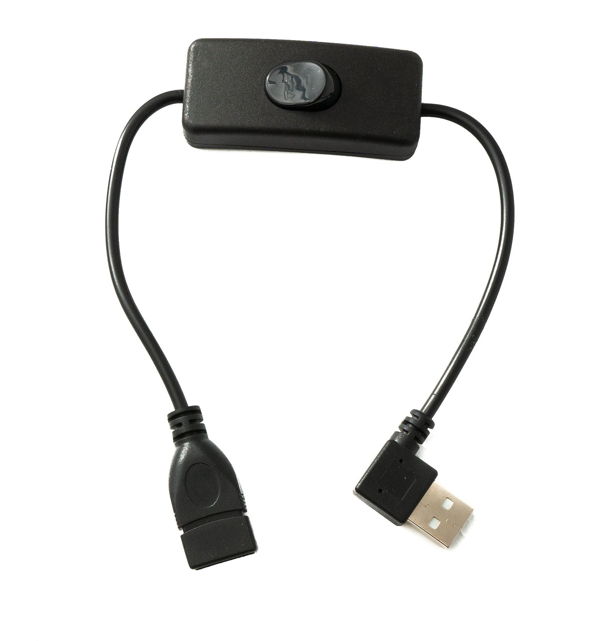 USB 2.0 Kabel 30 cm Typ A Stecker zu Buchse Schalter Winkel Right Angled | System-S