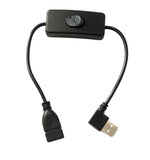 USB 2.0 Kabel 30 cm Typ A Stecker zu Buchse Schalter Winkel Right Angled | System-S