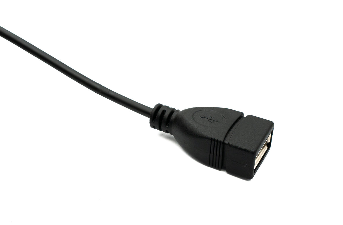 USB 2.0 Kabel 30 cm Typ A Stecker zu 2x Buchse Schalter in Schwarz | System-S