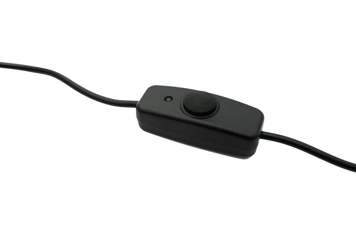 USB 3.1 Kabel 120 cm Typ C Stecker zu 2.0 A Stecker Schalter in Schwarz | System-S