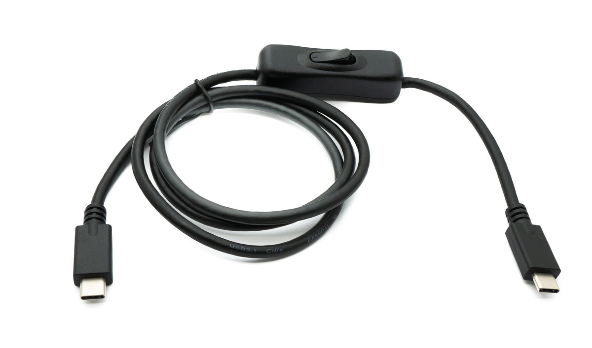 USB 3.1 Gen 2 Kabel 100 cm Typ C Stecker zu Stecker 100 W Schalter PD E Marker Chip | System-S