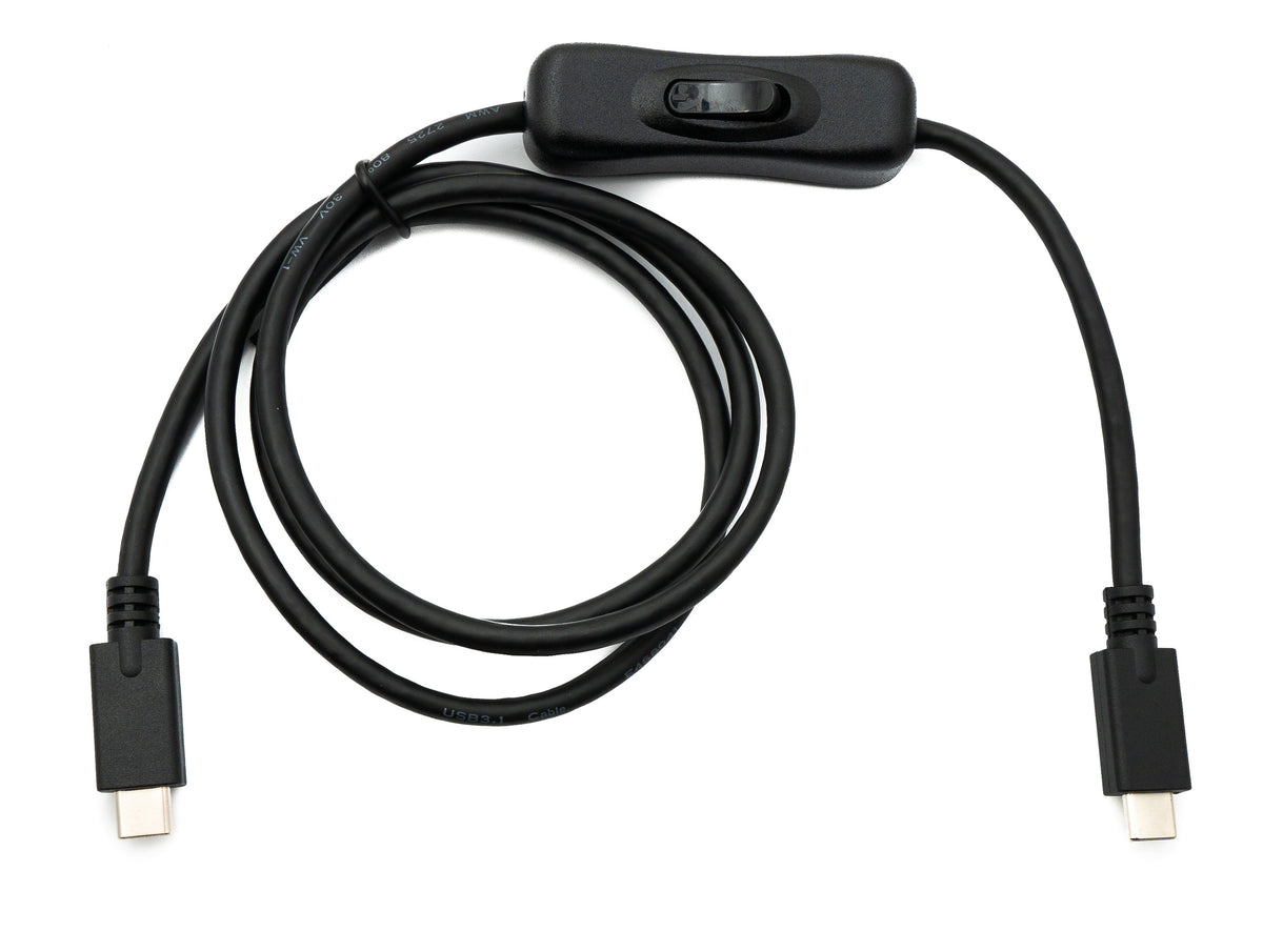 USB 3.1 Gen 2 Kabel 100 cm Typ C Stecker zu Stecker 100 W Schalter PD E Marker Chip | System-S