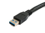 USB 3.0 Y Kabel 60 cm Typ A Stecker zu Micro B Stecker & 2.0 A Stecker in Schwarz | System-S