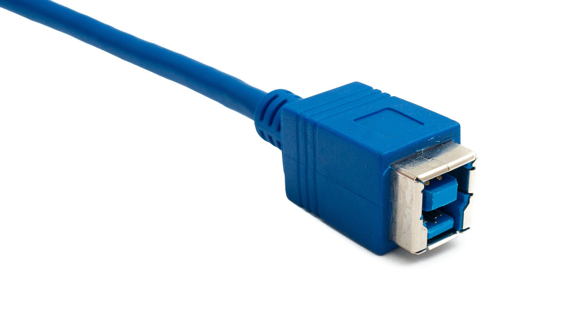 USB 3.0 Kabel 30 cm Typ B Buchse zu Micro B Stecker 5 Gbit/s in Blau | System-S