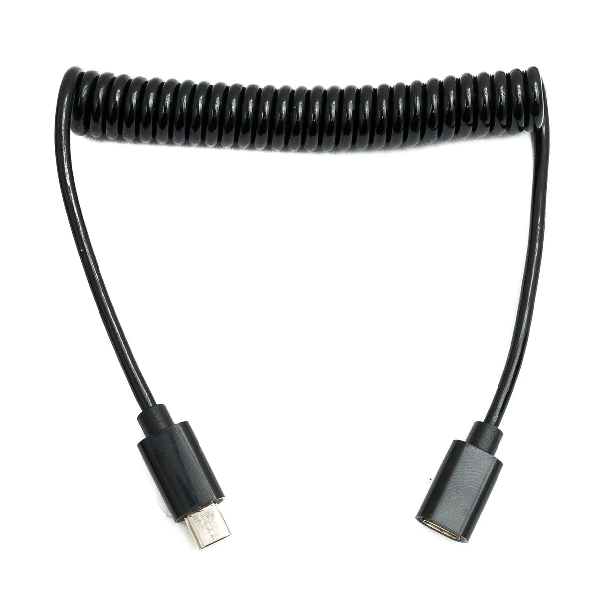 USB 2.0 Kabel 100 cm Micro B Stecker zu Buchse Spirale in Schwarz | System-S