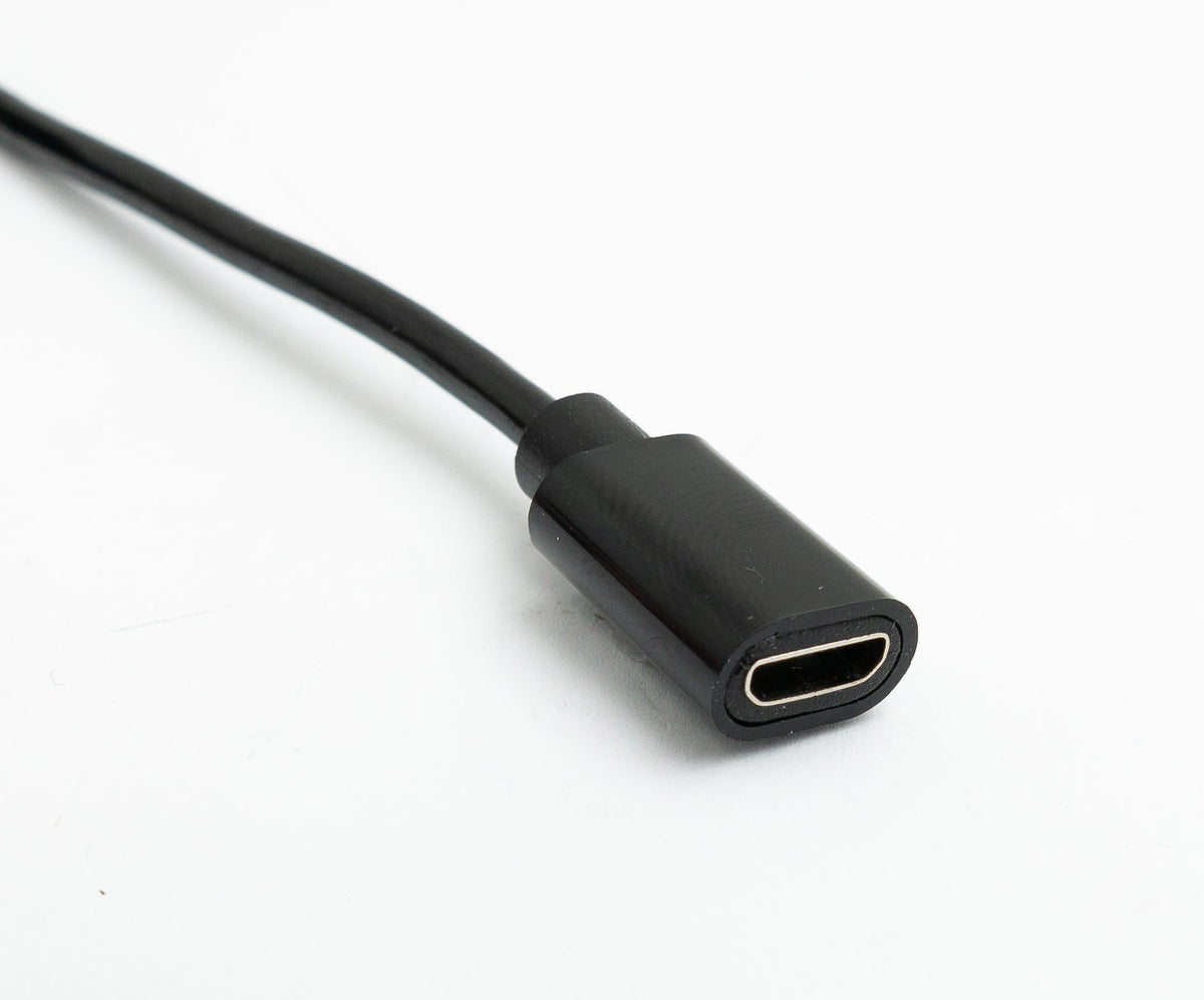 USB 2.0 Kabel 100 cm Micro B Stecker zu Buchse Spirale in Schwarz | System-S