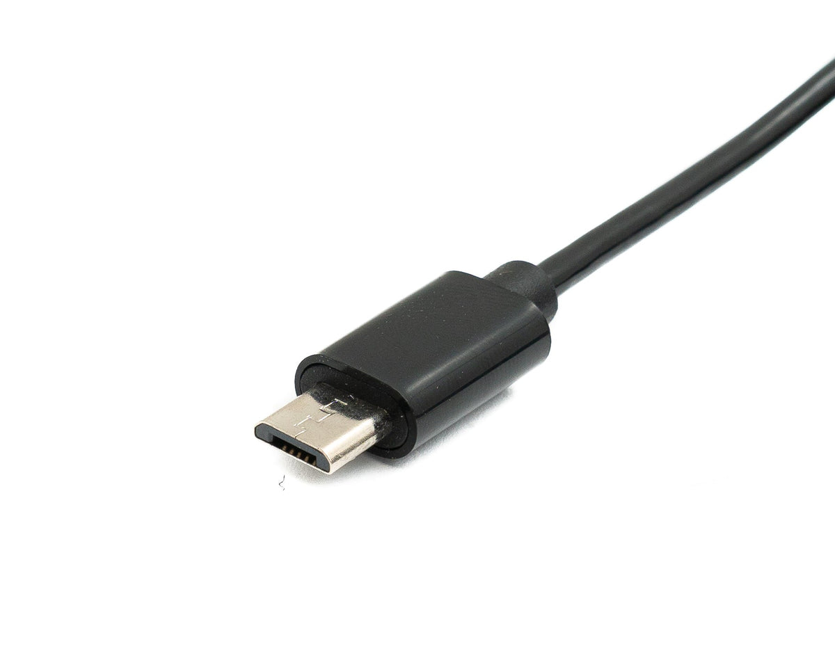 USB 2.0 Kabel 100 cm Micro B Stecker zu Buchse Spirale in Schwarz | System-S