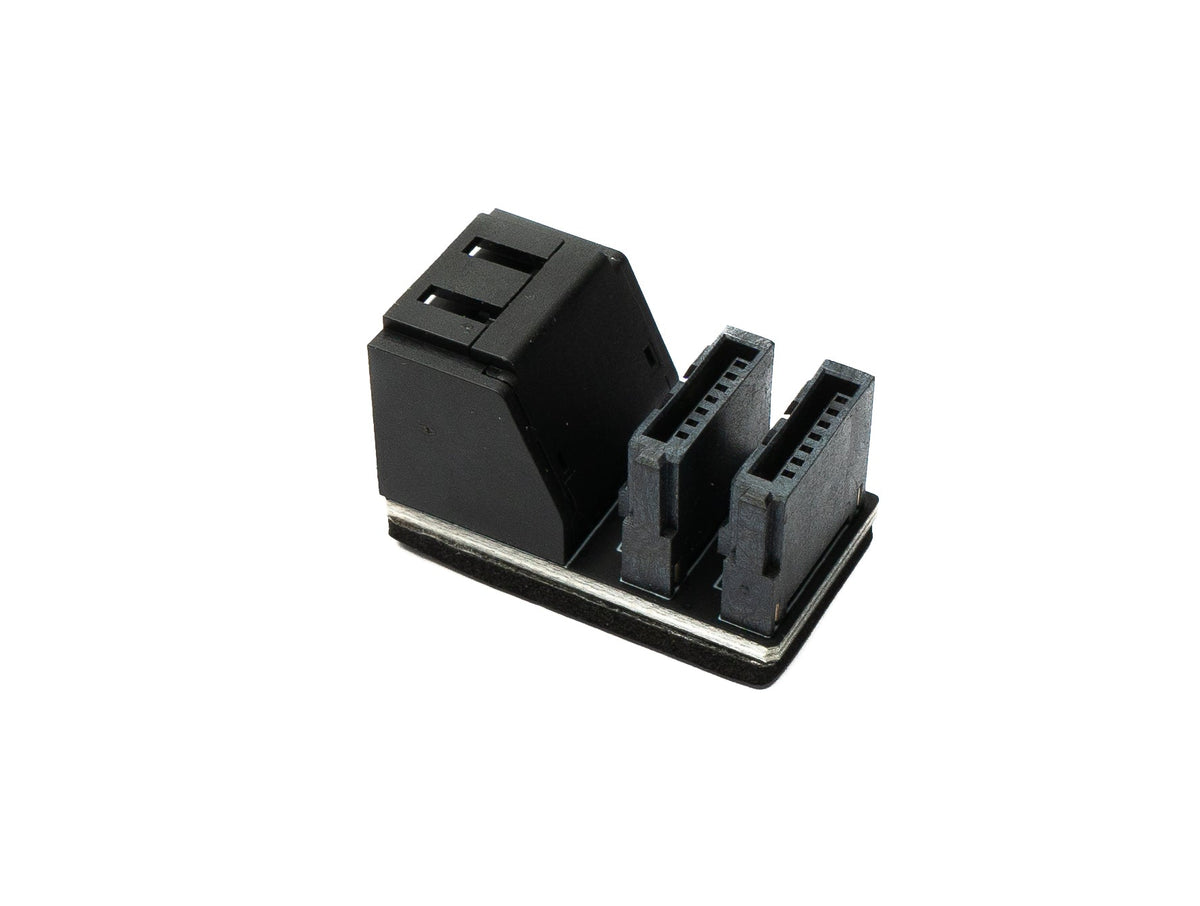 SATA Adapter 2x 7Pin Buchse zu 2x Stecker Kabel 90° Down Angled Winkel für Mainboard SSD HDD | System-S