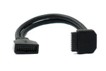 USB 3.0 Kabel 25 cm 19 Pin Stecker zu 20 Pin Buchse Motherboard Down Angled Winkel 5 Gbit/s 100W | System-S