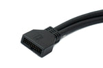 USB 3.0 Kabel 25 cm 19 Pin Stecker zu 20 Pin Buchse Motherboard Down Angled Winkel 5 Gbit/s 100W | System-S