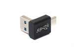 USB 3.0 Adapter Typ A Stecker zu 3.1 C Stecker unidirektional Winkel Up Angled Kabel 10 Gbit/s 100W | System-S