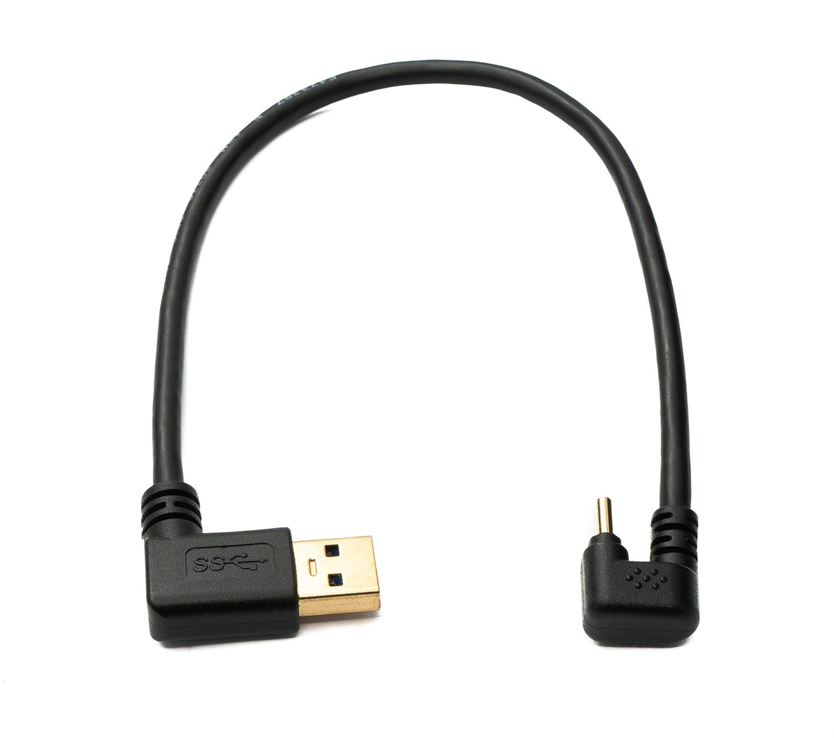 USB 3.1 Kabel 30 cm Typ C Stecker zu 3.0 A Stecker 180° U Turn Winkel links gewinkelt Adapter 5 Gbit/s 100W | System-S