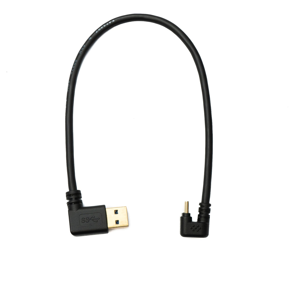 USB 3.1 Kabel 30 cm Typ C Stecker zu 3.0 A Stecker 180° U Turn Winkel links gewinkelt Adapter 5 Gbit/s 100W | System-S