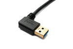 USB 3.1 Kabel 30 cm Typ C Stecker zu 3.0 A Stecker 180° U Turn Winkel links gewinkelt Adapter 5 Gbit/s 100W | System-S