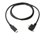 USB 3.0 Kabel 100 cm Micro B Stecker zu 3.1 Typ C Stecker Winkel Left Angled Panel Mount Schraube | System-S