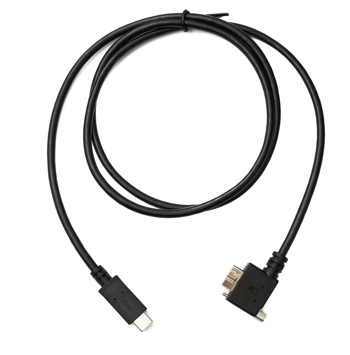 USB 3.0 Kabel 100 cm Micro B Stecker zu 3.1 Typ C Stecker Winkel Left Angled Panel Mount Schraube | System-S
