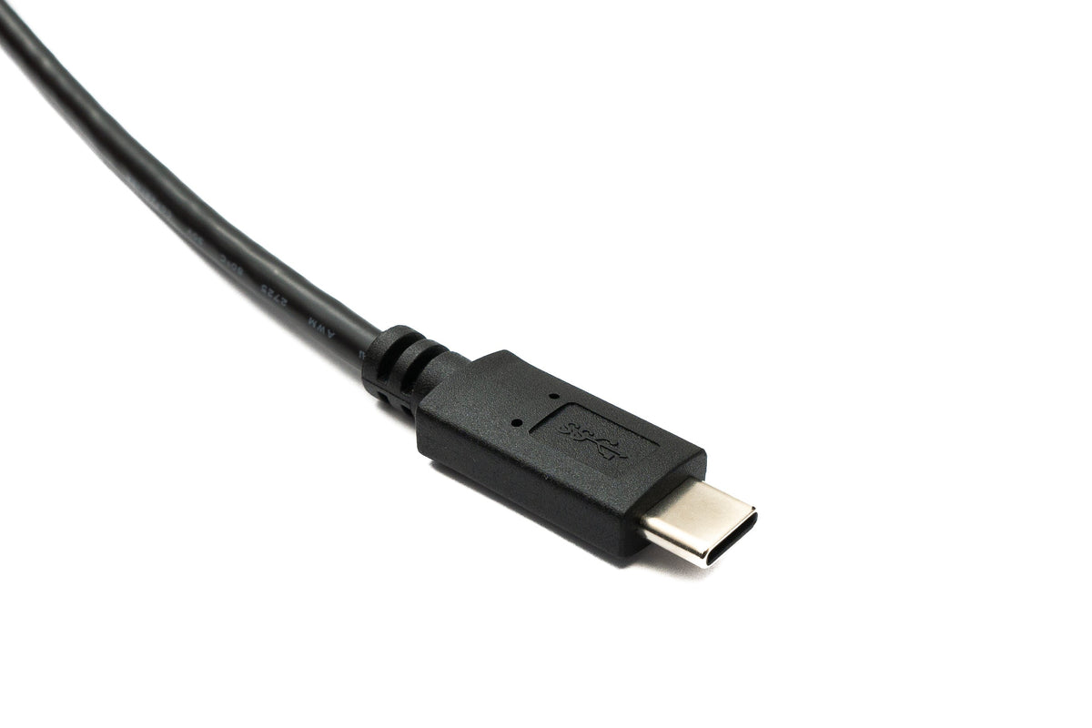 USB 3.0 Kabel 100 cm Micro B Stecker zu 3.1 Typ C Stecker Winkel Left Angled Panel Mount Schraube | System-S