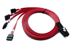 SFF-8087 Kabel 100 cm Mini SAS 36 Pin zu 4x SATA 7 Pin für RAID Festplatte Motherboard | System-S