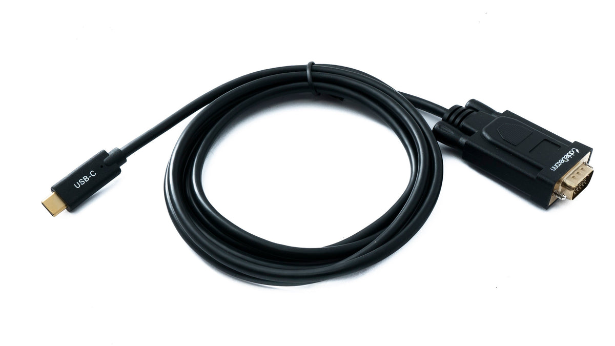 VGA Kabel 180 cm Stecker zu USB 3.1 Typ C Stecker Panel Mount Schraube DSub 15pin | System-S