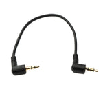Audio Klinke Kabel 20 cm 3,5 mm 4 polig Stecker zu 3 polig Stecker Left Right Angled Winkel AUX Adapter | System-S