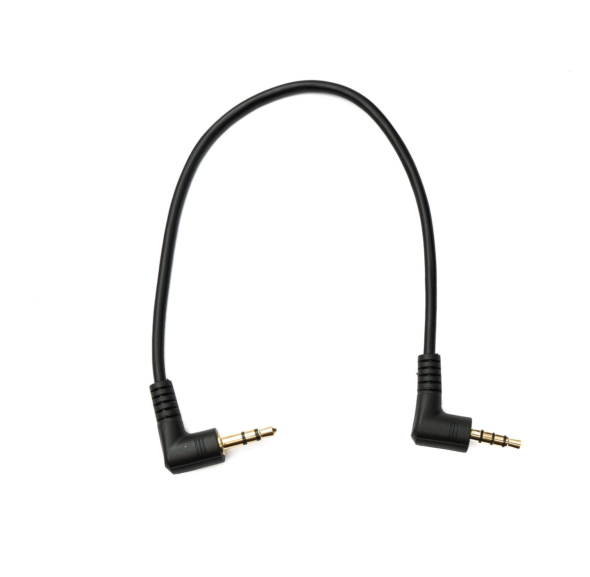 Audio Klinke Kabel 20 cm 3,5 mm 4 polig Stecker zu 3 polig Stecker Left Right Angled Winkel AUX Adapter | System-S