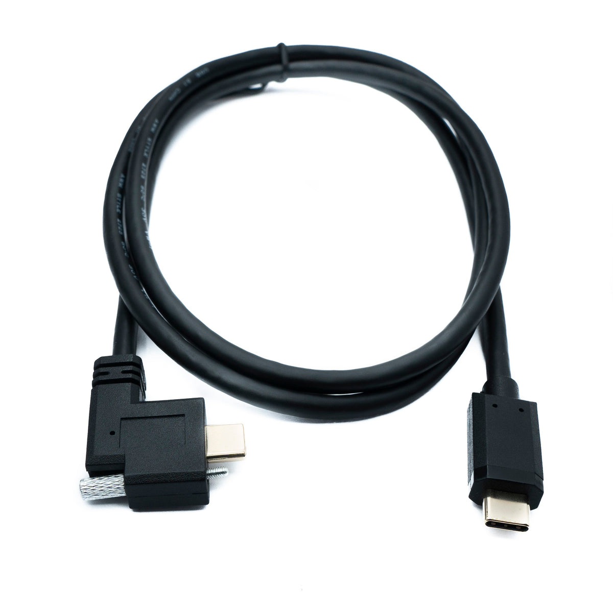 USB 3.1 Gen 2 Kabel 100 cm Typ C Stecker zu Stecker Double Screw Winkel Left Right 10 Gbit/s | System-S